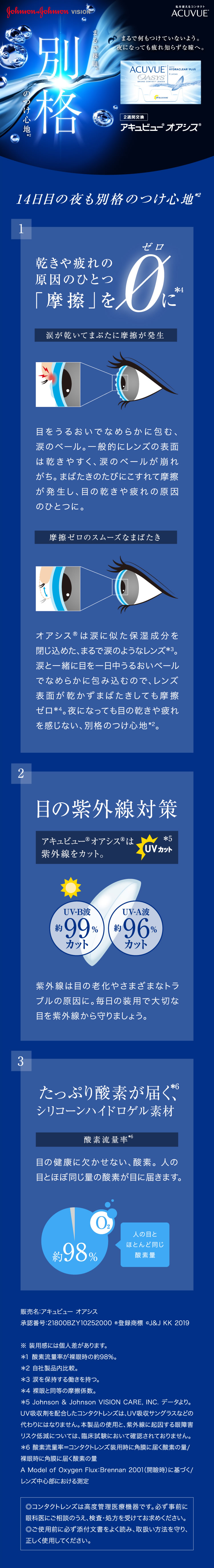 まるで裸眼。別格のつけ心地。アキュビューオアシス