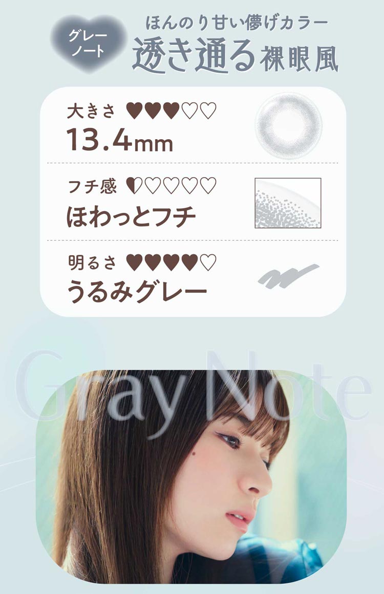 ネオサイトワンデーリングUVグレーノート、イメージ