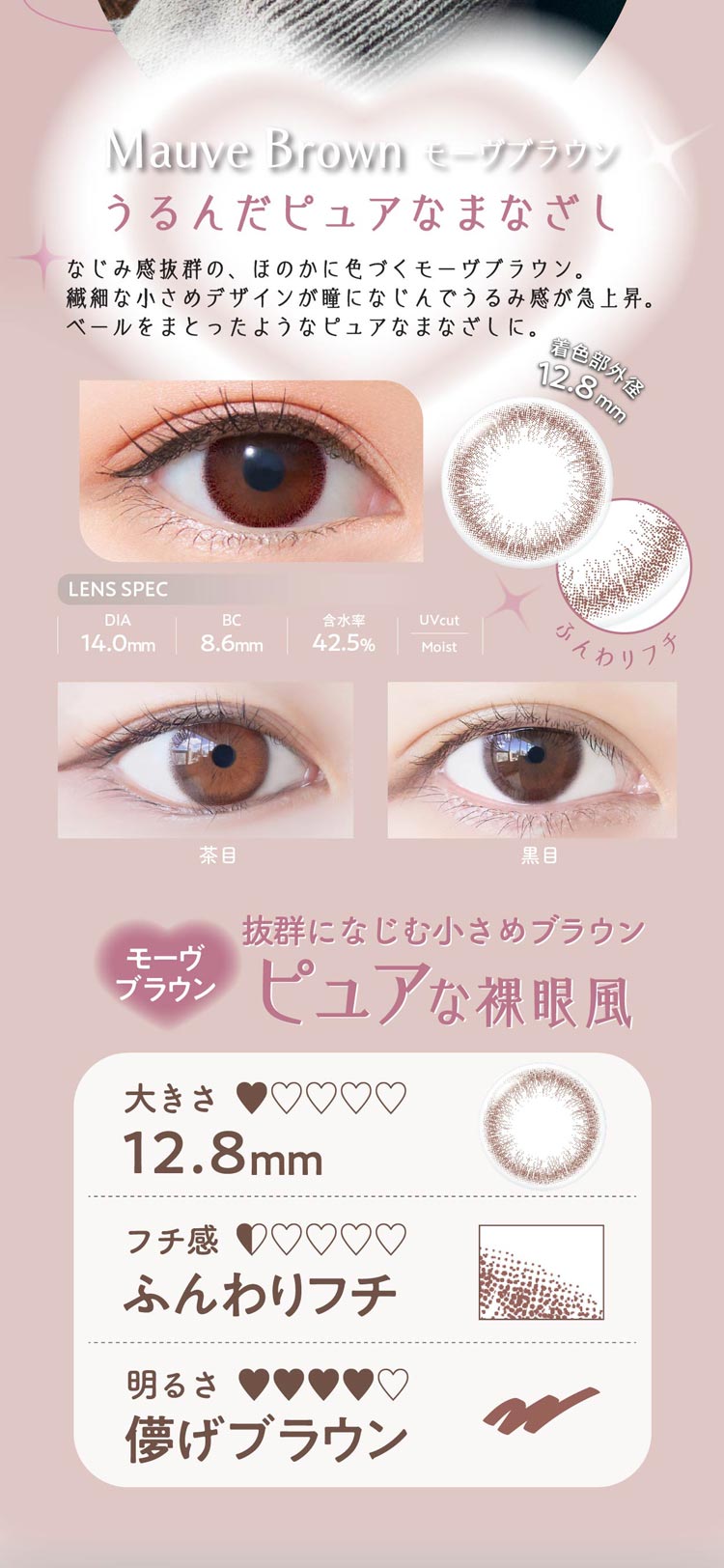 ネオサイトワンデーリングUV モーヴブラウン、イメージ