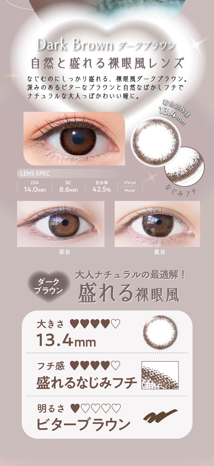 ネオサイトワンデーリングUV ダークブラウン、イメージ