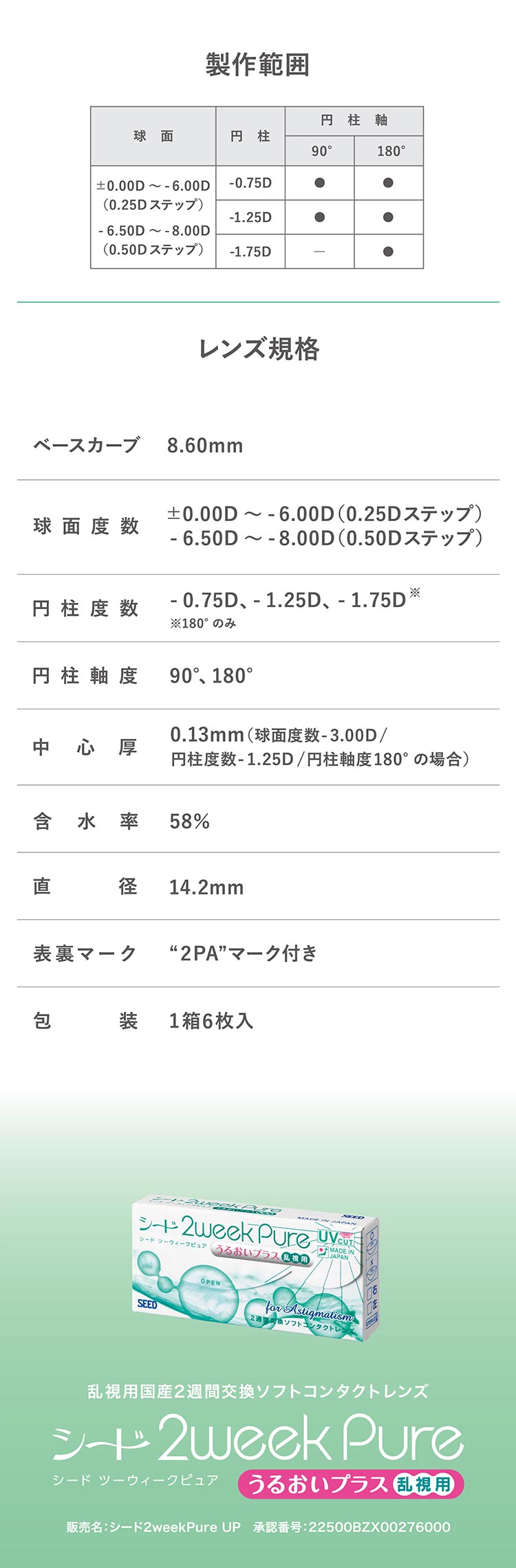 2ウィークピュアうるおいプラス乱視用