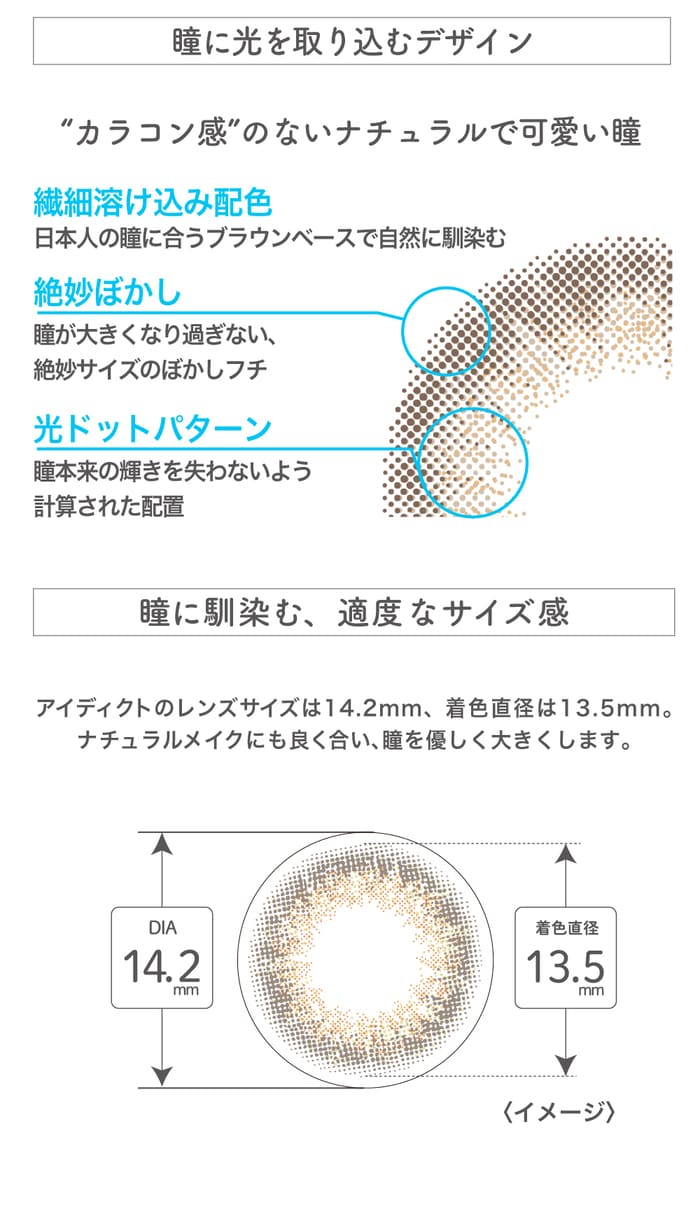 瞳に光を取り込むデザイン